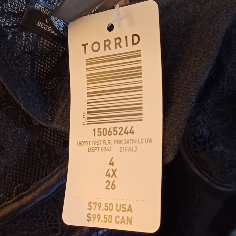 NWT Torrid Satin & Lace floral underwire bodysuit - Picture 5 of 8